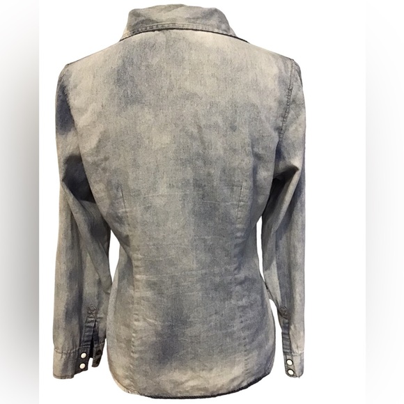 RED Snap acid washed western style button down shirt size Medium - Picture 7 of 9